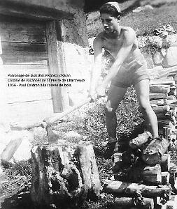 COLO JEUNE FRANCE 1956 Paul a la corvee de bois